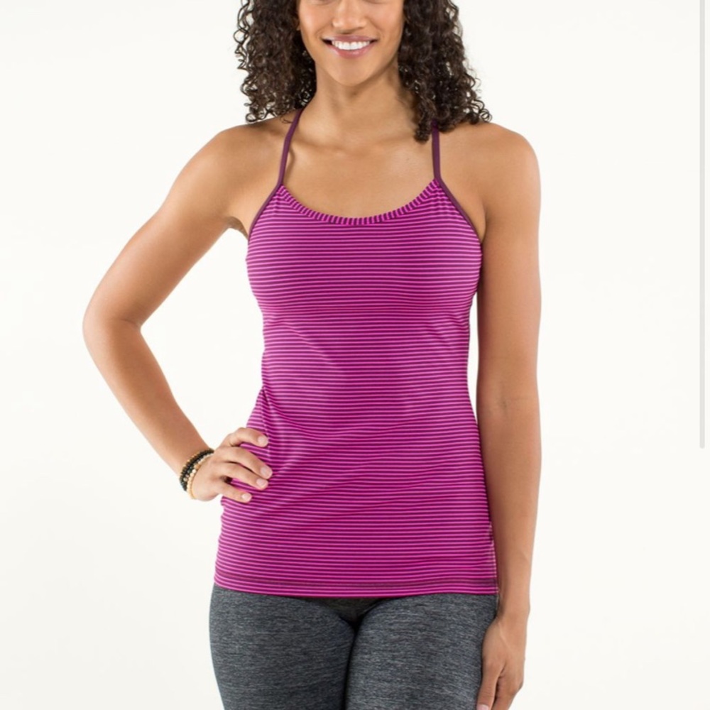 LULULEMON 2013 POWER Y HYPERSTRIPE RASP GLOW/PLUM